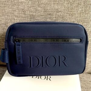 DIOR Men's Toiletry Pouch Navy Blue Authentic Savage New